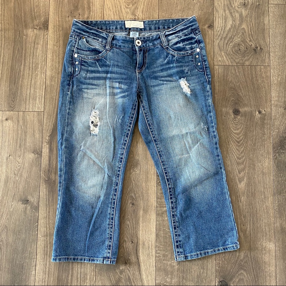 Maurices 3/4 Distressed Denim